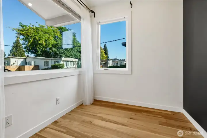 Added on flex space for office or workout room 57 sq ft