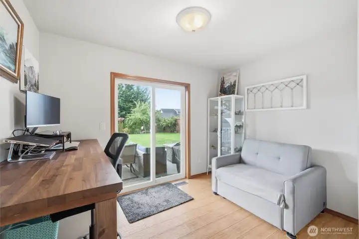 Main floor office. This room includes a closet and could be used as a bedroom if needed