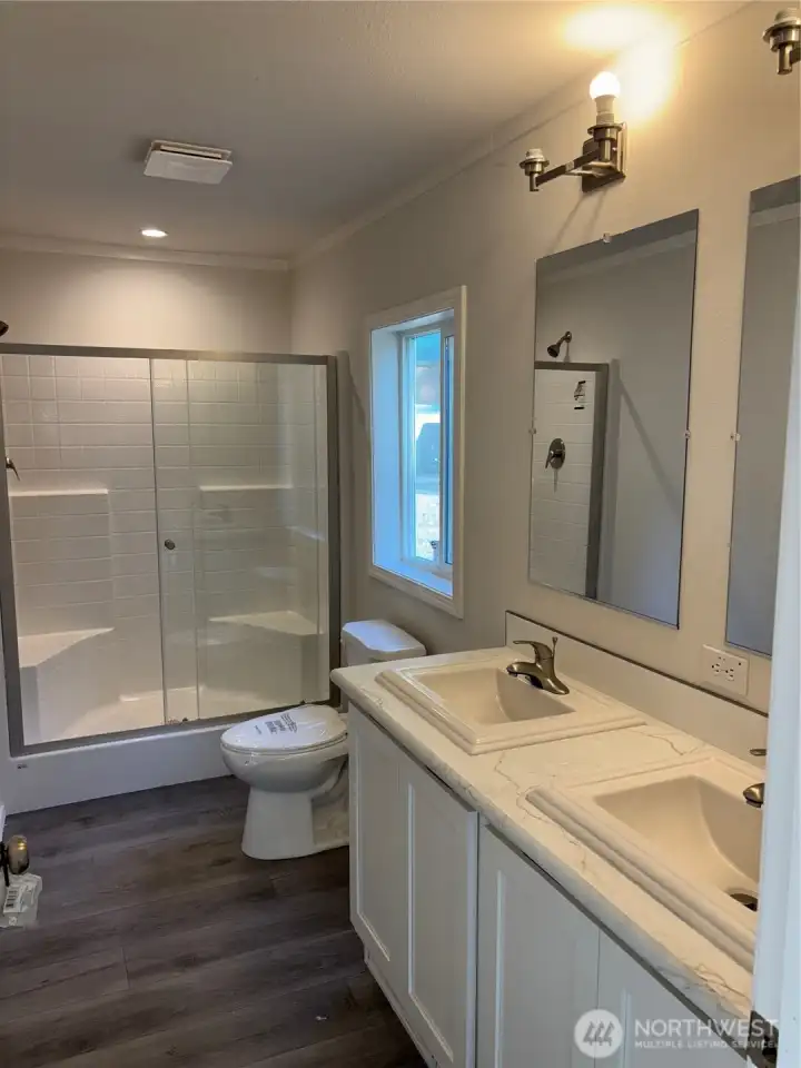 Master Bath with Double Vanity and Walk In Closet