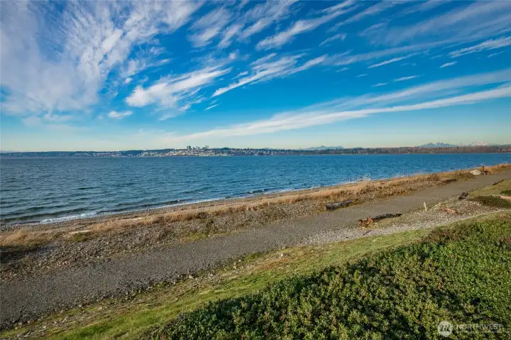Walking trail & beach overlooking White Rock BC.