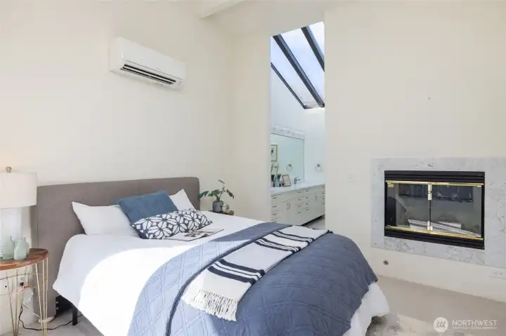 Primary bedroom with fp