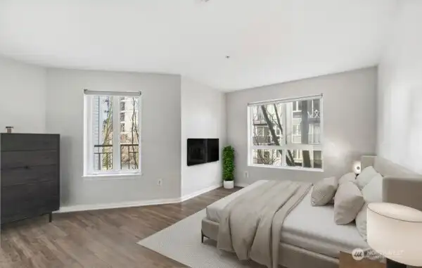 Spacious bedroom (virtually staged)