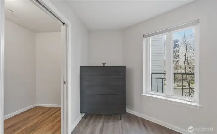 Spacious walk-in closet.