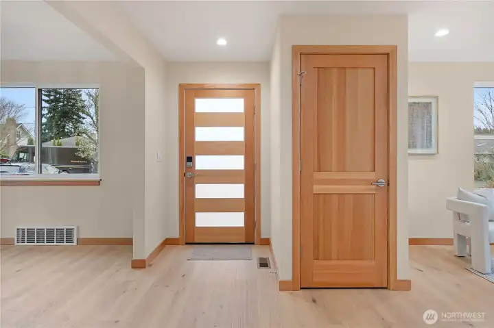 Enter onto the main floor. Lovely clear fir trim and doors throughout.