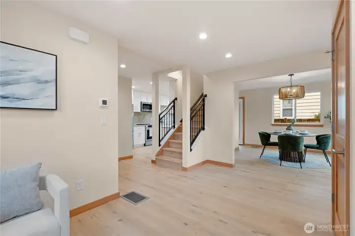 Central staircase leads up to the second floor.