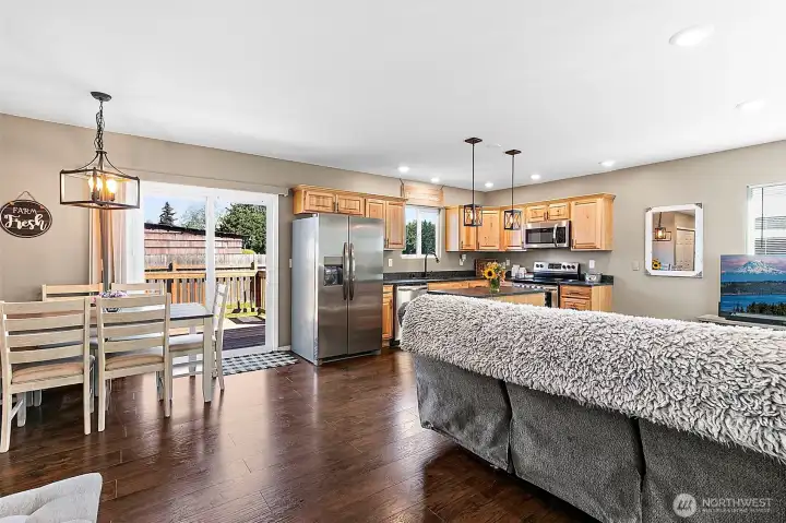 Wonderful open floor layout connects these spaces beautifully.