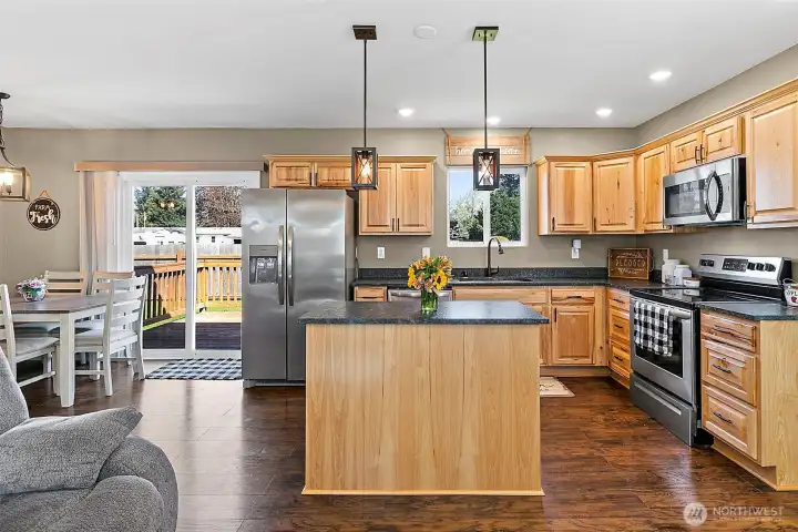 Kitchen from the living room area
