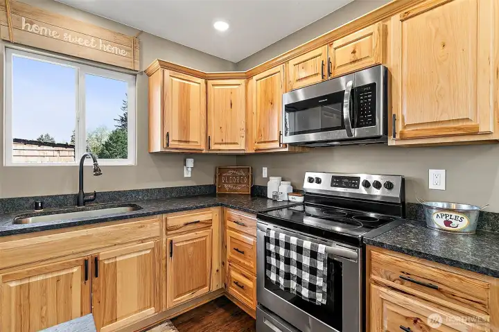 Gorgeous cabinetry with ample counter space for all your food preparation.