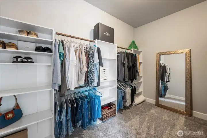 Large walk in closet in primary