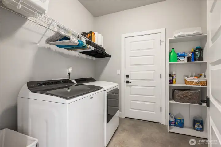 Laundry leading out to garage