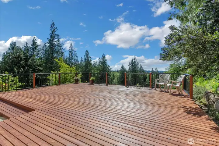 Back deck looking SW.  Imagine a wedding or family event at sunset! Perfection!