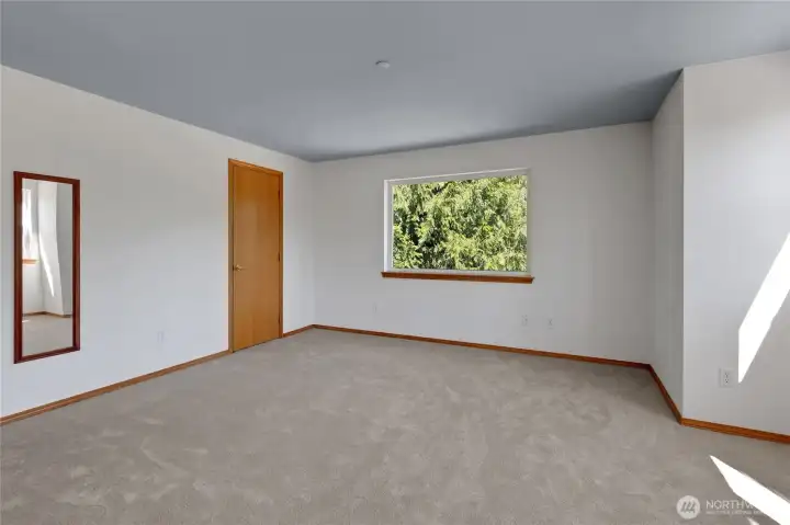 Primary bedroom with walk in closet.