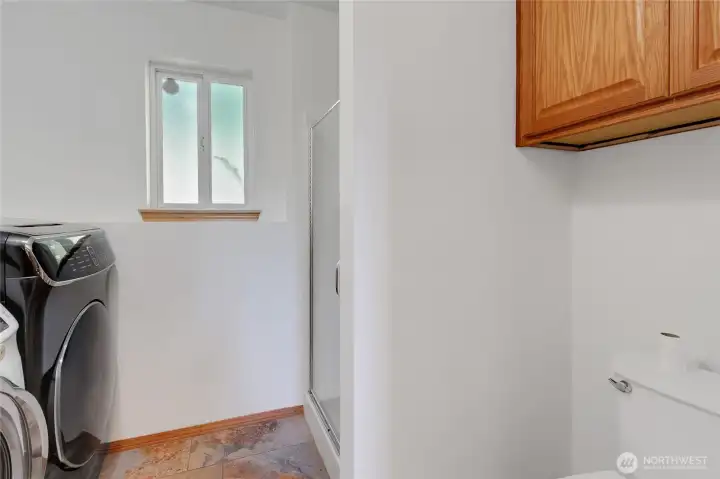 Laundry room with 3/4 bath
