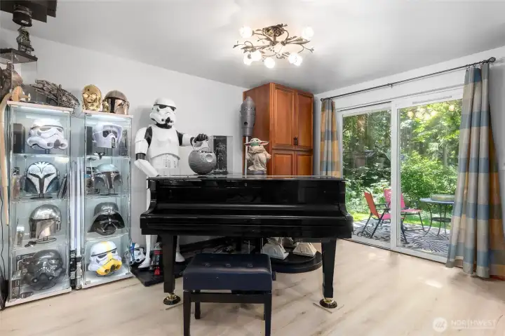 Dining Room (currently has a piano) w/ extra Build in Pantry
