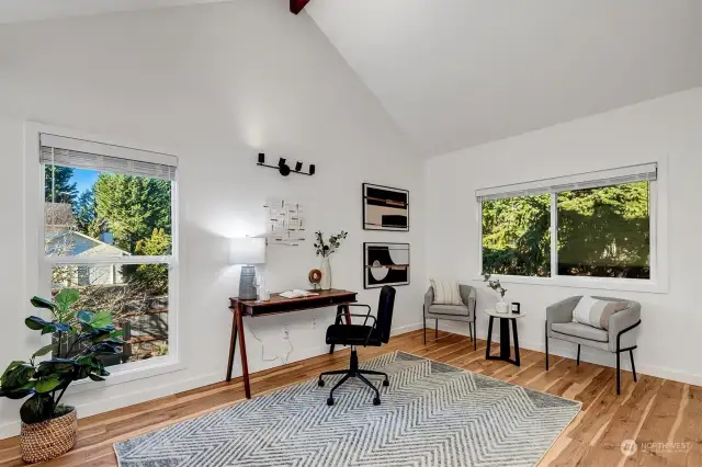 Vaulted ceiling in the loft.