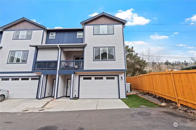 The garage provides ample storage.