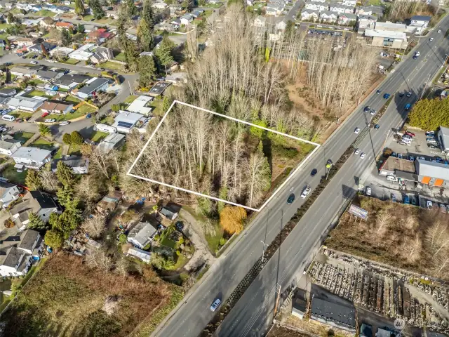 approximately 240 feet of street frontage along Pacific Hwy S
