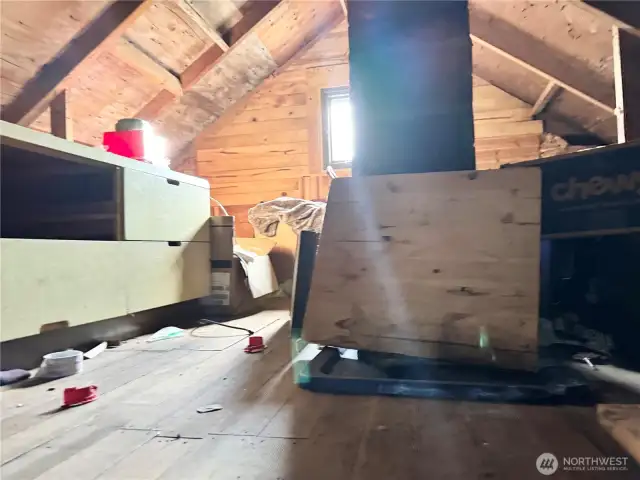 unfinished upper loft / attic