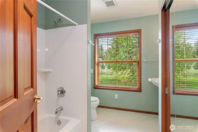 Main level full bath.