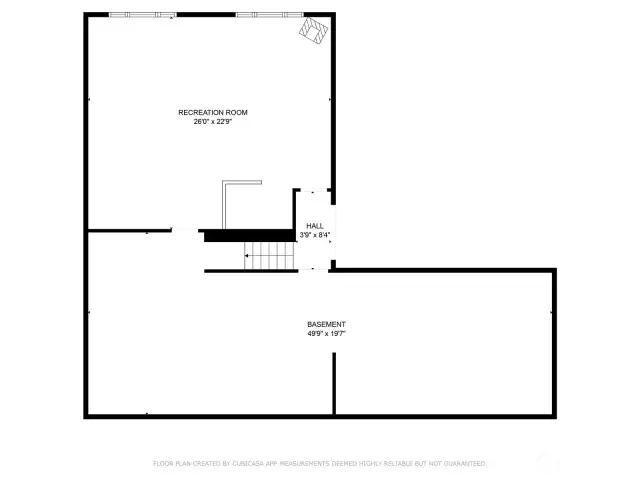 Basement. Includes finished Rec room and then storage or workshop space