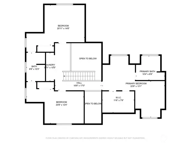 Upper level includes 3 bedrooms and laundry