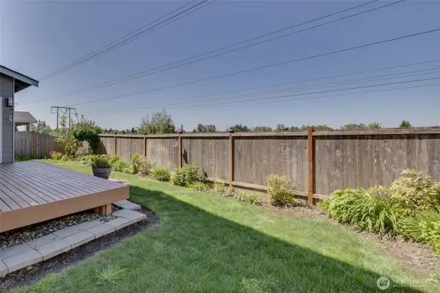 Partially fence with lots of perenials!