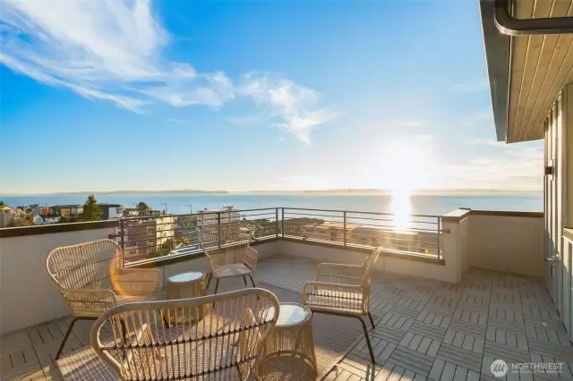 Rooftop deck offers plenty of space to entertain.