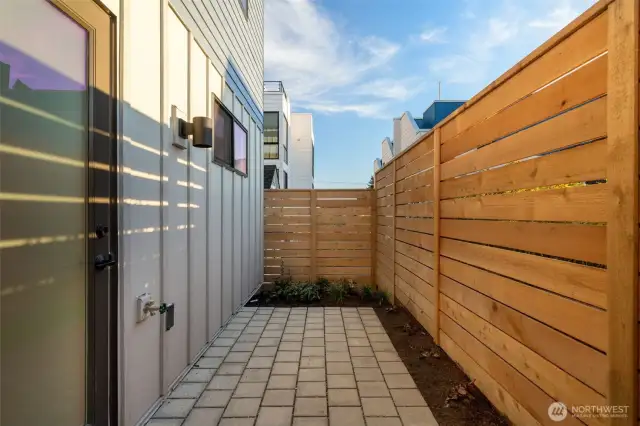 Each home also has a private, fenced patio.