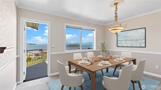Dining room virtually staged