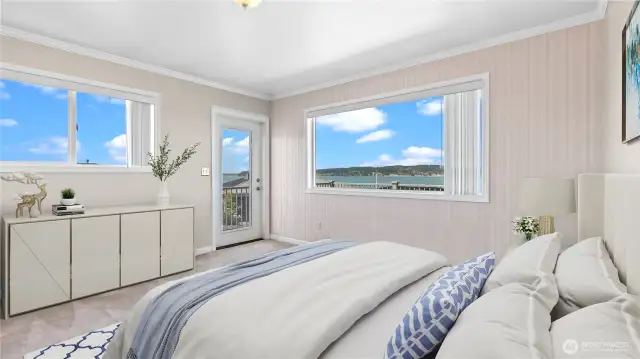 Primary bedroom virtually staged