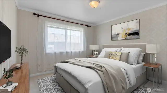 Main floor second bedroom virtually staged