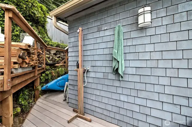 A spot to rinse of you and the dog when you get back from the beach.