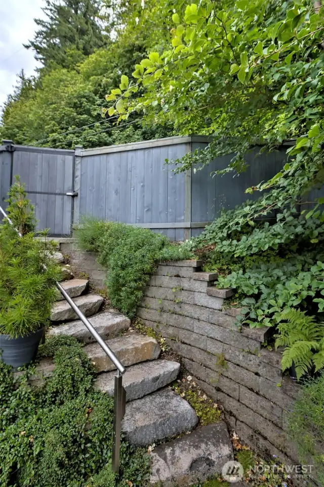 Steps from the parking area.