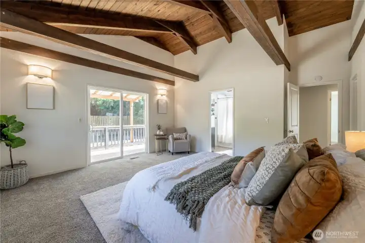 Primary Bedroom w/ access to covered deck