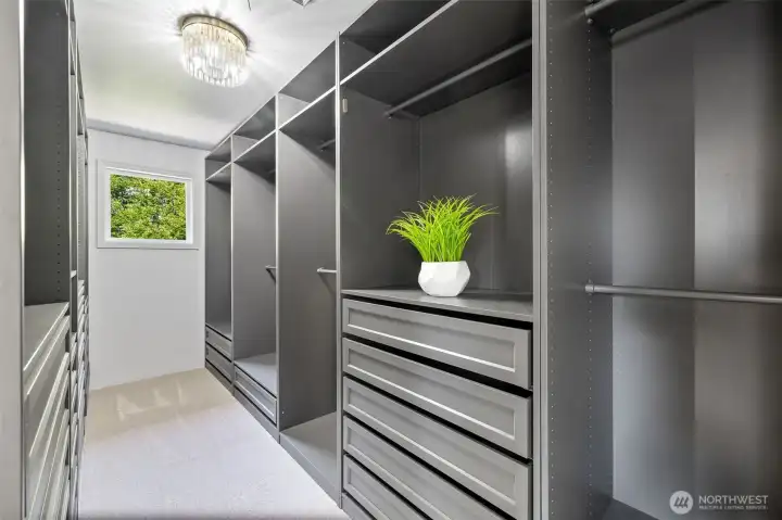 Walk-in Closet With Custom Built-in Storage