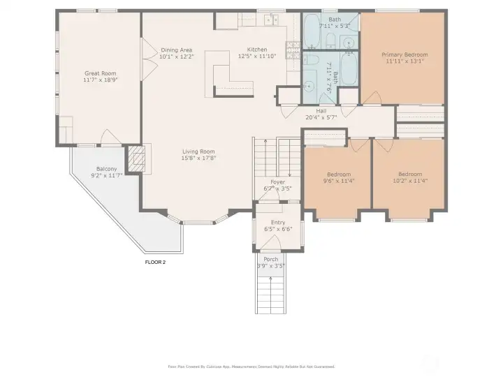 Upper level floor plan