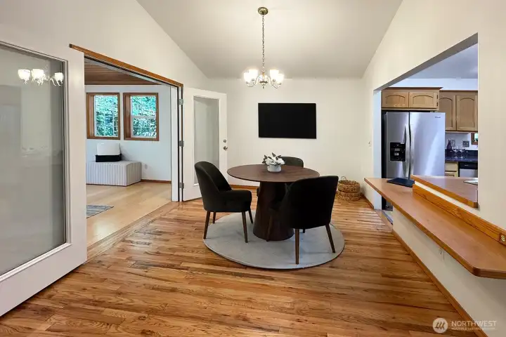 Dining area opens to kitchen and great room