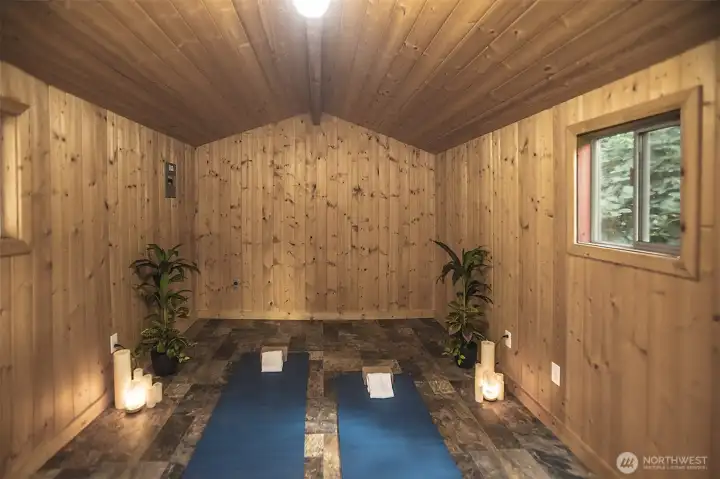 Paneled studio for office, music, yoga