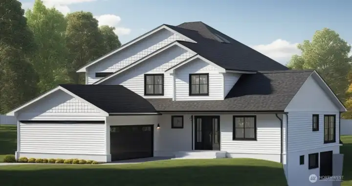 This example is an AI rendering based on existing house plans.