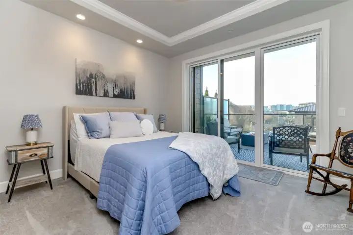 Primary bedroom with access second access to balcony