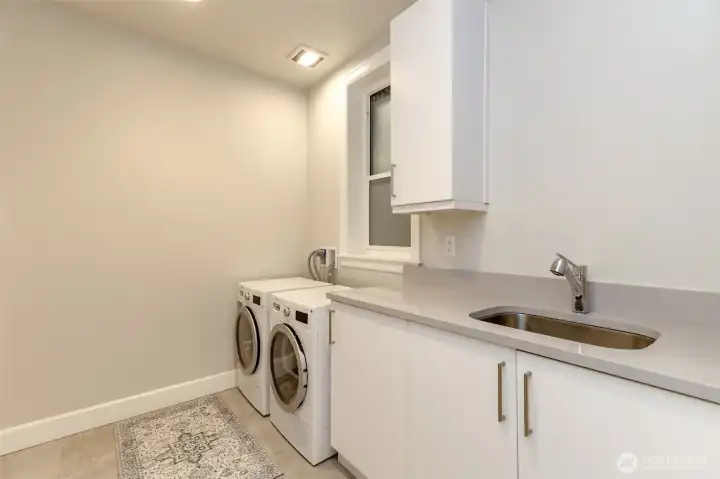 Laundry room with utility sink