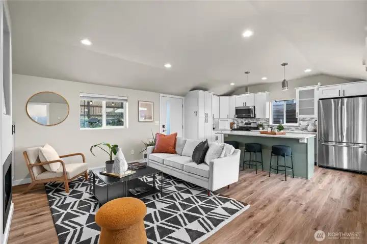 Gorgeous wood laminate floors!