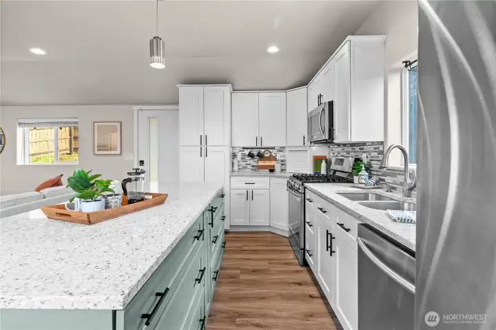 So many custom cabinets and a pantry!