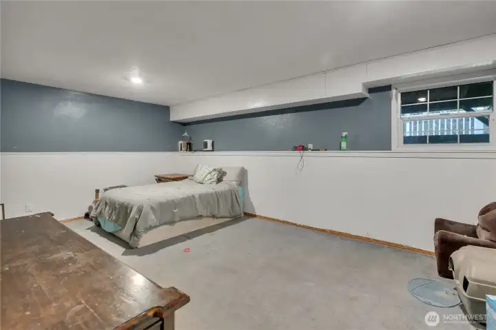 Extra finished room in the basement—perfect for a home office, playroom, guest space, or whatever best suits your needs.