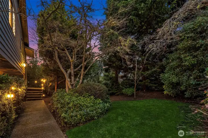 Lighted path to front door