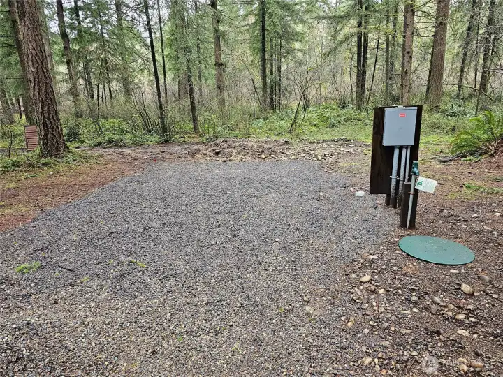 RV hookups to water/pwer/sewer