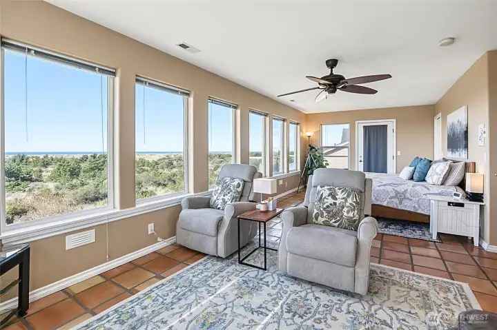 Upper Level Primary Suite with Dramatic Ocean Views