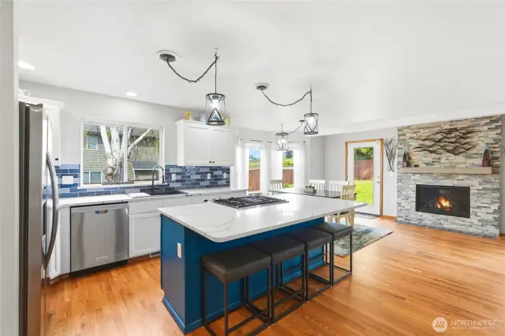 Cambria Quartz counters, updated finishes — already done for you.