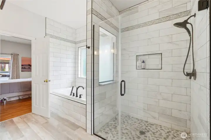 Custom tile and a clean, modern finish.