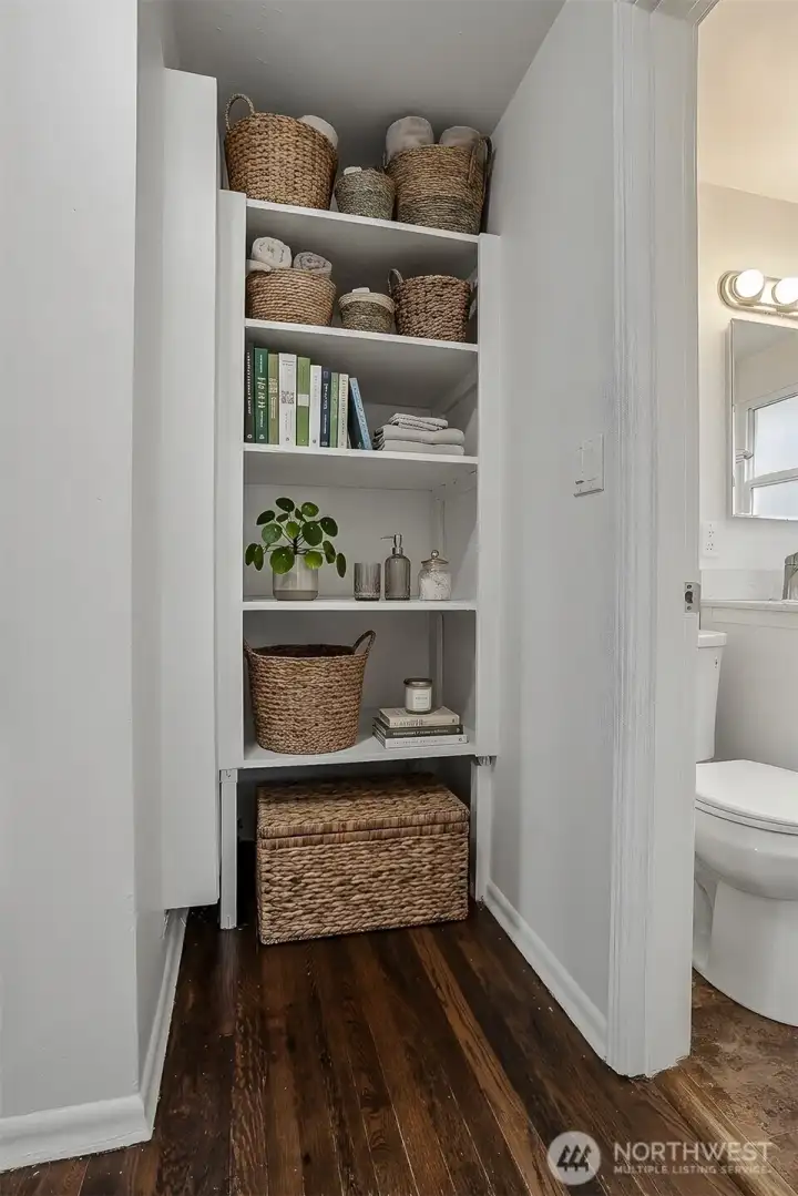 Storage near bathroom Storage near bathroom